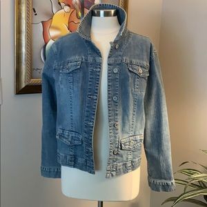Chicos platinum denim jacket